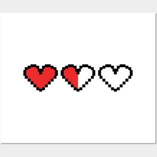 3 Pixel Heart Posters and Art